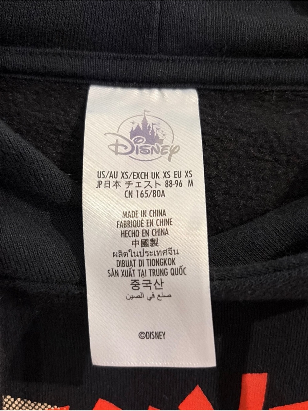 Disney Black Hoodie with Red and Cream Graphic - Picture 5 of 8